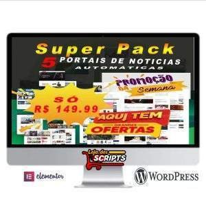 Pack completo com 5 Portais de Noticias Automáticas Variados -COD-PACK-100